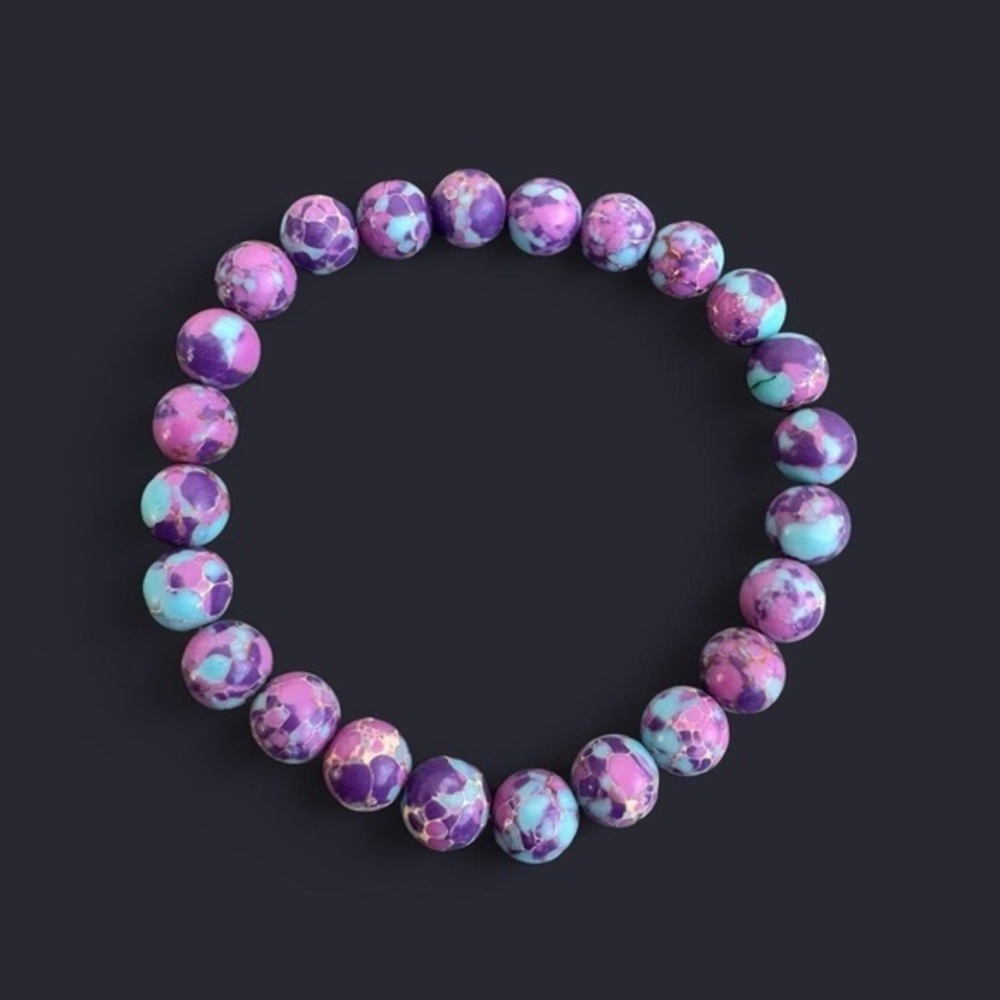 Impression Jasper Gemstone Bead Bracelet 8mm
